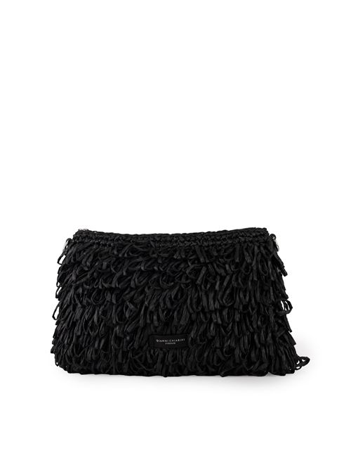 Borsa Marcella Clutch in rafia Nero GIANNI CHIARINI | BS 10865 SUMCRAZYNERO